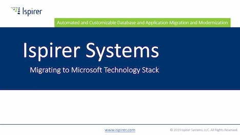 Ispirer Systems Company Presentation - Migrating to Microsoft Technologies