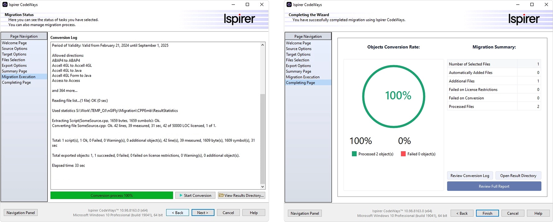 CodeWays execution result